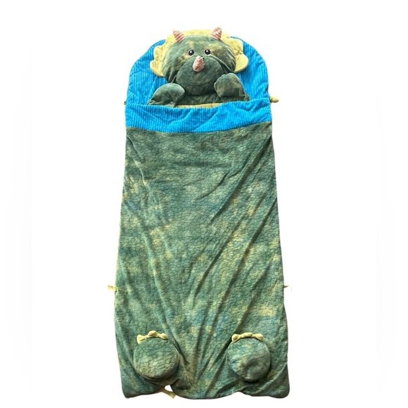 Hugfun Animal Slumber Bag Sleeping Bag Green Dinosaur Triceratops - Picture 1 of 5